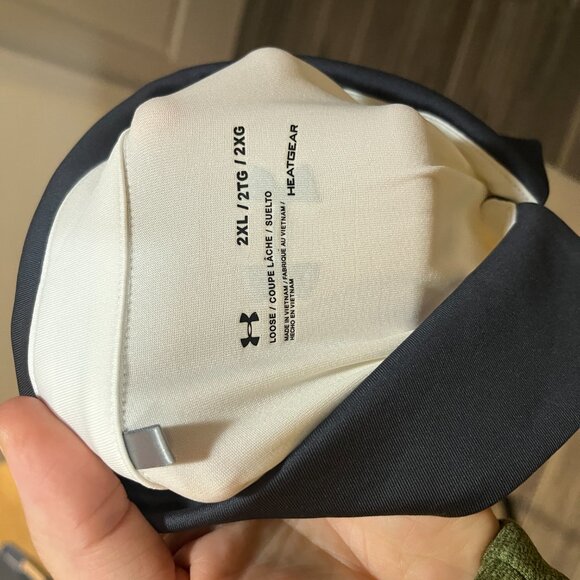 Under Armour Men's off white and gray detailed heatgear Golf polo shirt 2XL XXL - Picture 6 of 6